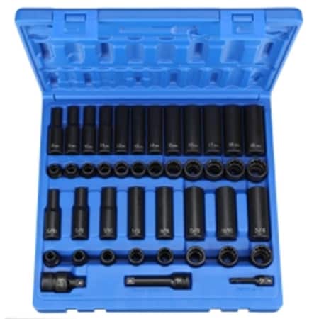 Light House Beauty 0.37 in. Drive SAE & Metric Standard - Deep Socket - 12 Point - 43 Piece LI2997750